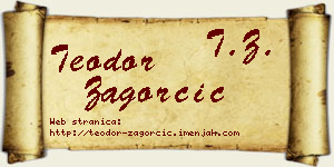 Teodor Zagorčić vizit kartica